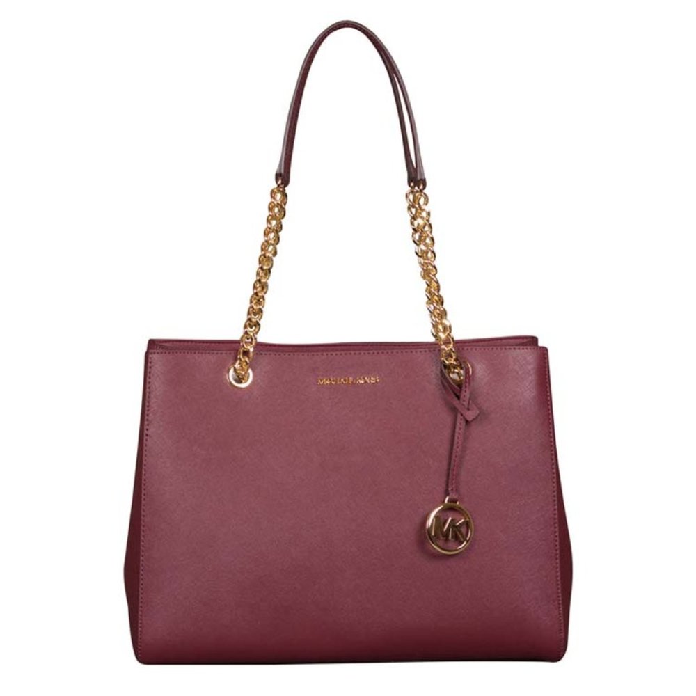Michael Kors Large Susannah EW Tote in Merlot Leather